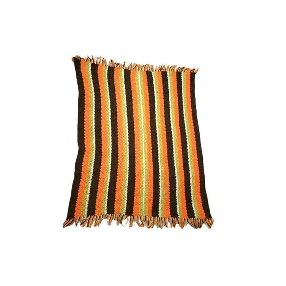VINTAGE 1960s afghan blanket - Picture 1 of 3